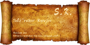 Sándor Kevin névjegykártya