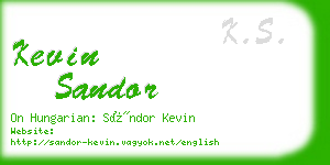 kevin sandor business card